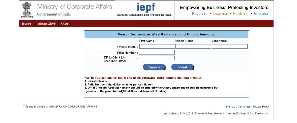 How to check shares transferred to IEPF? I Claim IEPF Shares